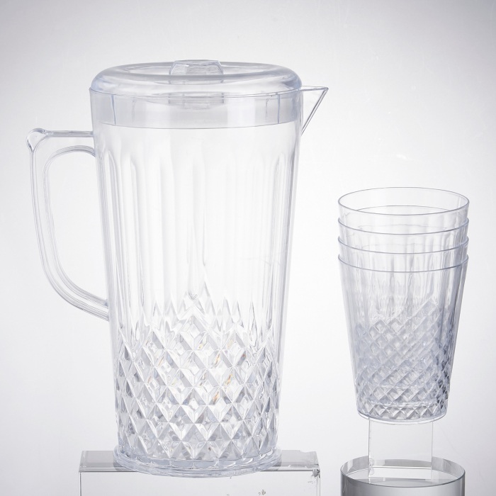 Set 4 pahare 300 ml si carafa 2200 ml SHYE-5399-4transparent [2]