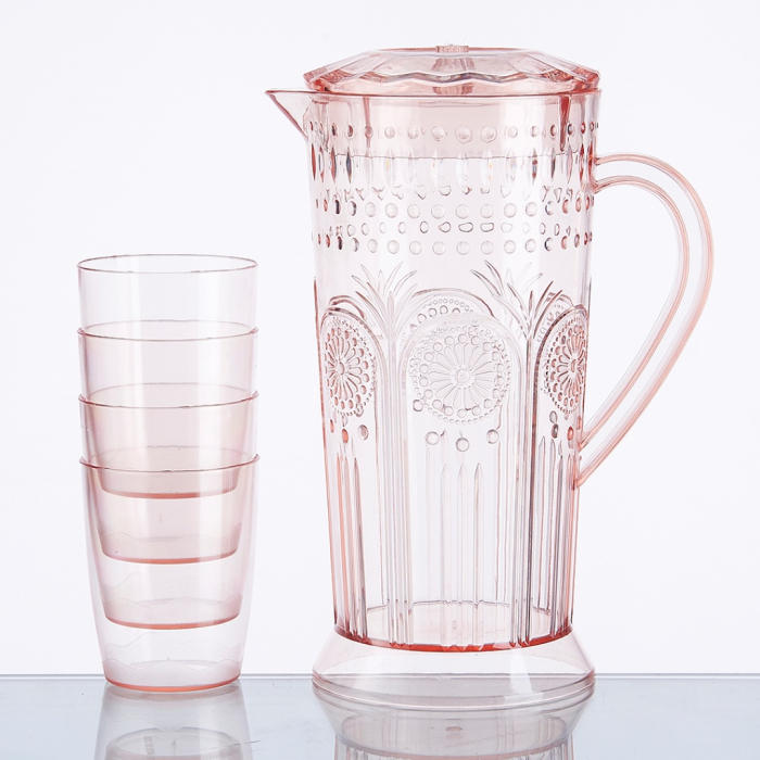 Set 4 pahare 250 ml si carafa 2000 ml SHYE-6125-4roz [3]