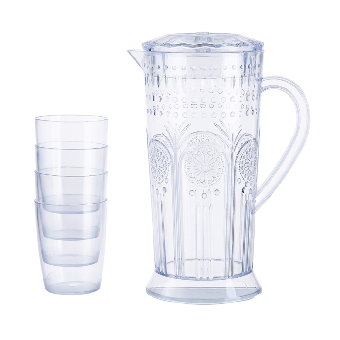 Set 4 pahare 250 ml si carafa 2000 ml SHYE-6125-4transparent [3]