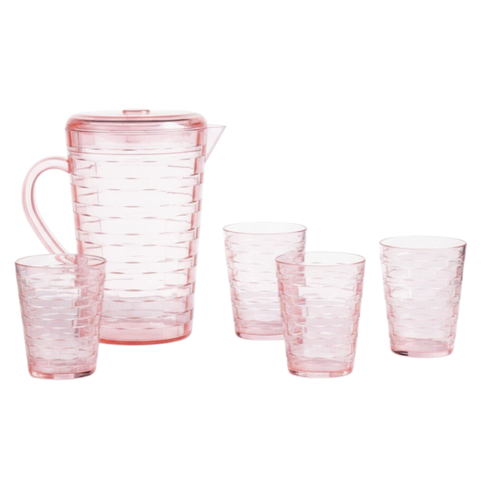 Set 4 pahare 300 ml si carafa 2000 ml SHYE-5590-4roz [4]