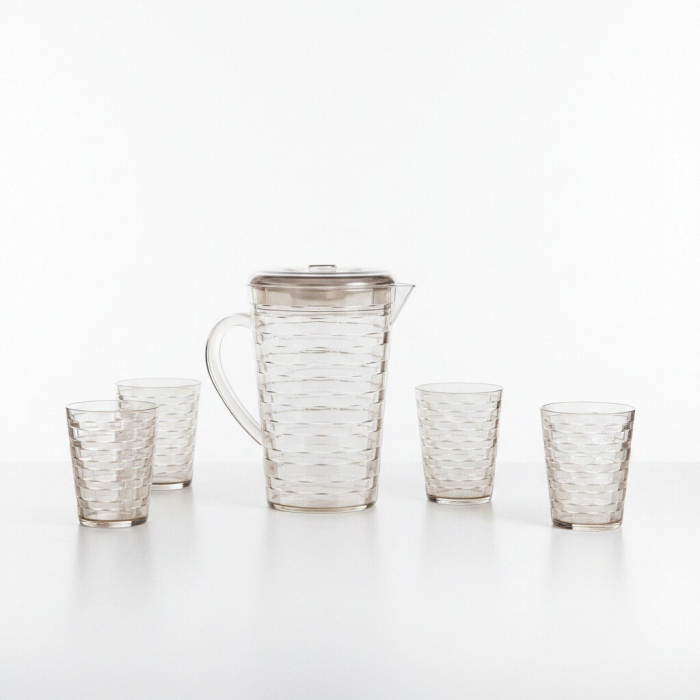 Set 4 pahare 300 ml si carafa 2000 ml SHYE-5590-4auriu deschis [3]