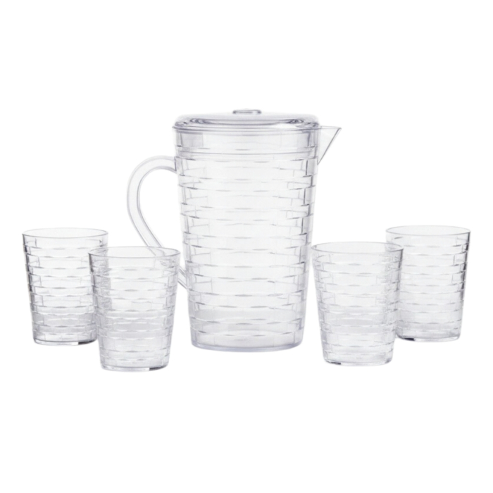 Set 4 pahare 300 ml si carafa 2000 ml SHYE-5590-4transparent [4]