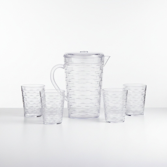 Set 4 pahare 300 ml si carafa 2000 ml SHYE-5590-4transparent [3]