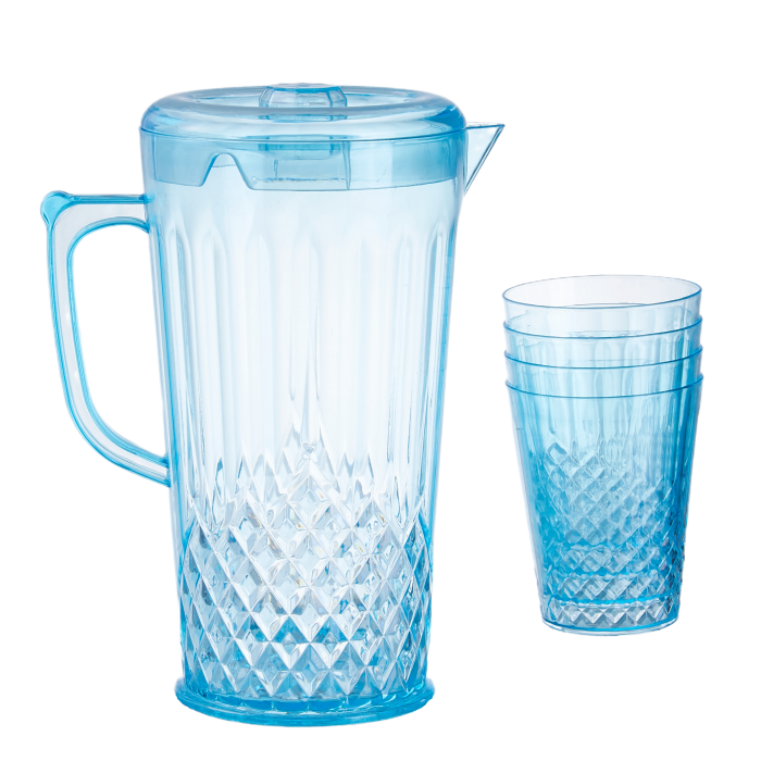 Set 4 pahare 300 ml si carafa 2200 ml SHYE-5399-4albastru [3]