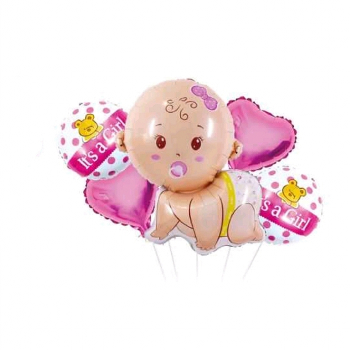 Set 5 baloane din folie ' It's a girl ' FB0744 [1]