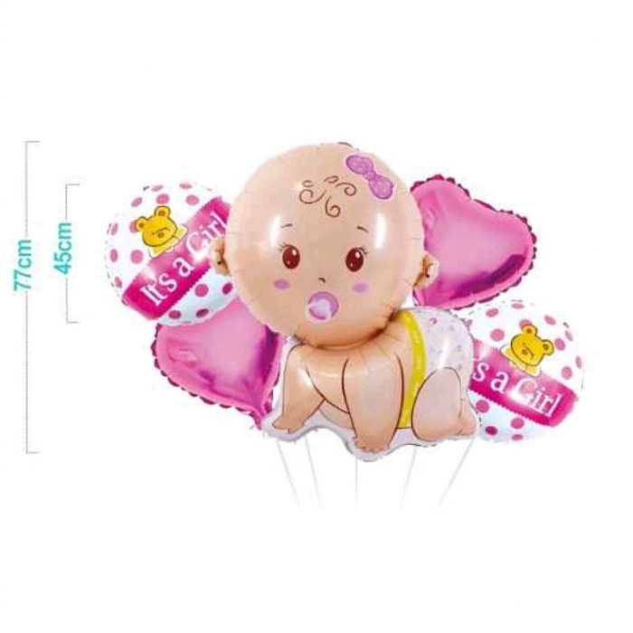 Set 5 baloane din folie ' It's a girl ' FB0744 [2]