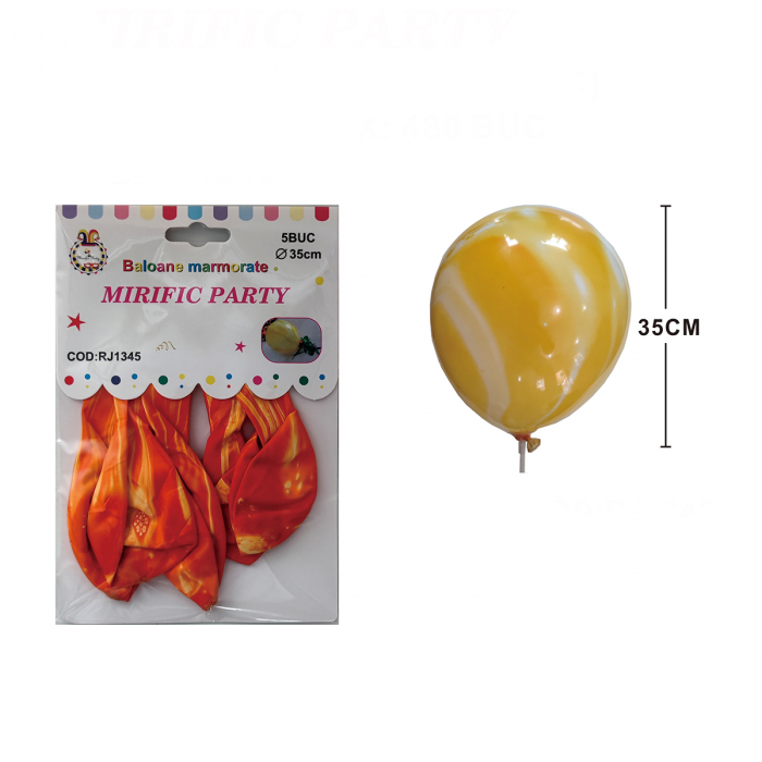 Set 5 baloane marmorate din latex 35 cm RJ1345 [2]
