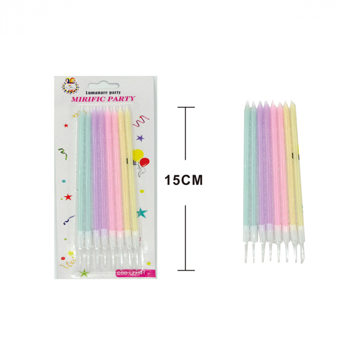 Set 8 lumanari aniversare pentru tort multicolore 15 cm LZ2541 [2]
