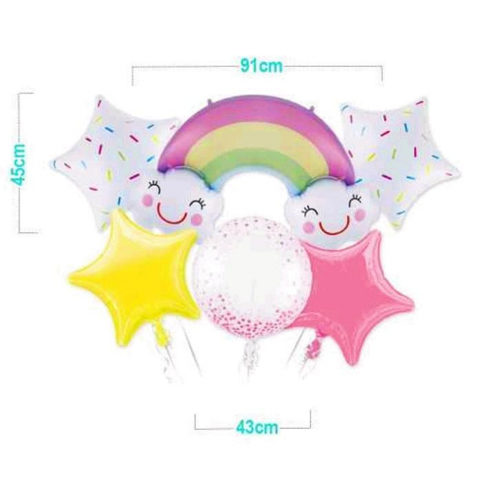 Set 6 baloane metalizate cu figurina curcubeu FD0175 [2]