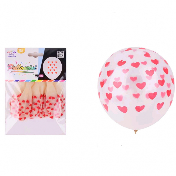 Set 6 baloane transparente cu inimioare FA0536 [1]