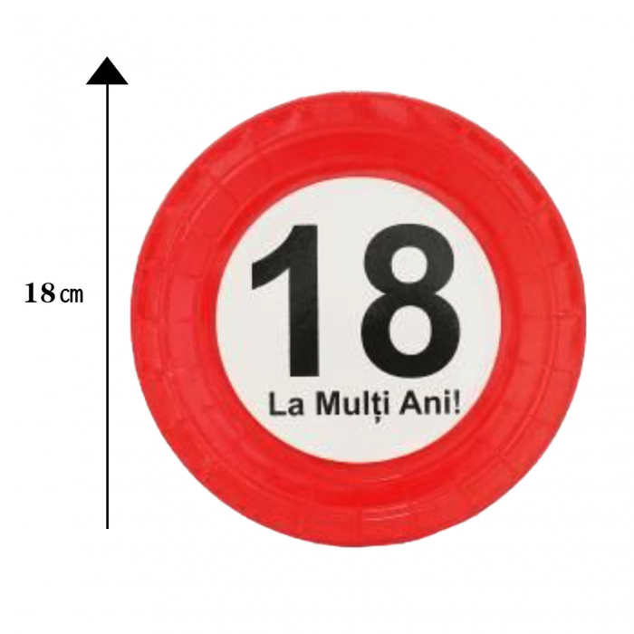 Set 6 farfurii pentru petrecere ' La Multi Ani! 18 ' 18 cm 063560 [2]