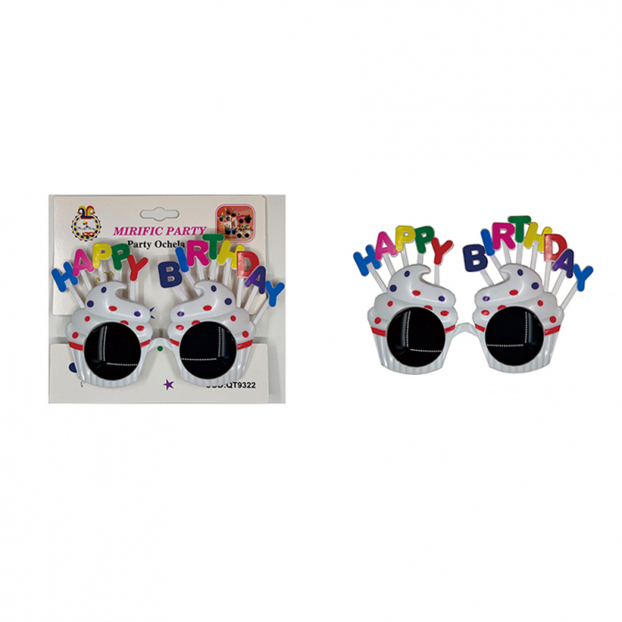 Ochelari pentru petrecere ' Happy Birthday ' 18 cm QT9322alb [2]