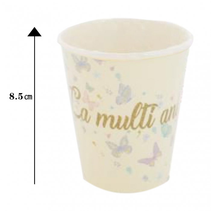 Set 6 pahare pentru petrecere cu fluturi ' La multi ani ' 8.5 cm 082584 [2]