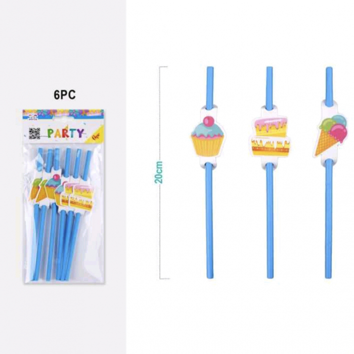 Set 6 paie pentru bauturi din carton 20 cm XXJ-AC0078 [2]