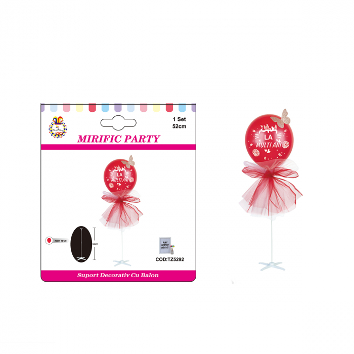 Balon din latex cu suport decorativ ' La multi ani ' 52 cm TZ5292 [2]