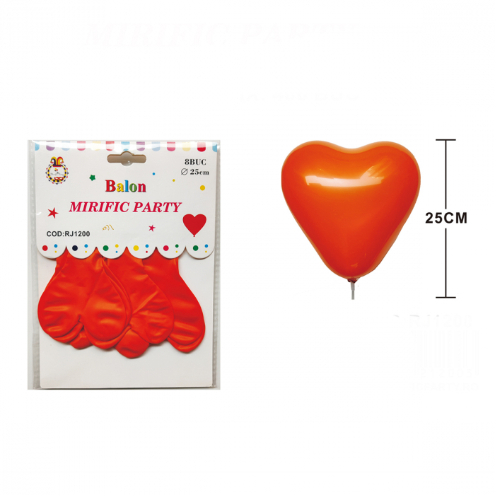 Set 8 baloane din latex in forma de inima 25 cm RJ1200 [2]