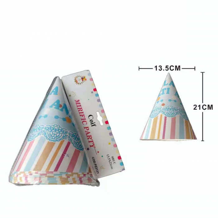 Set 8 coifuri pentru petrecere ' La multi ani ' 21 x 13.5 cm PZ3131 [2]