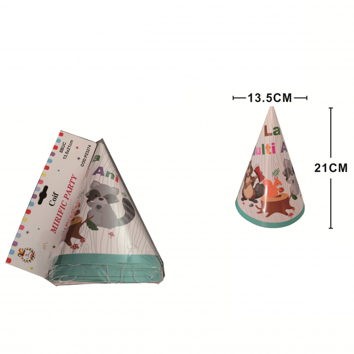 Set 8 coifuri pentru petrecere ' La multi ani ' 21 x 13.5 cm PZ3274 [2]