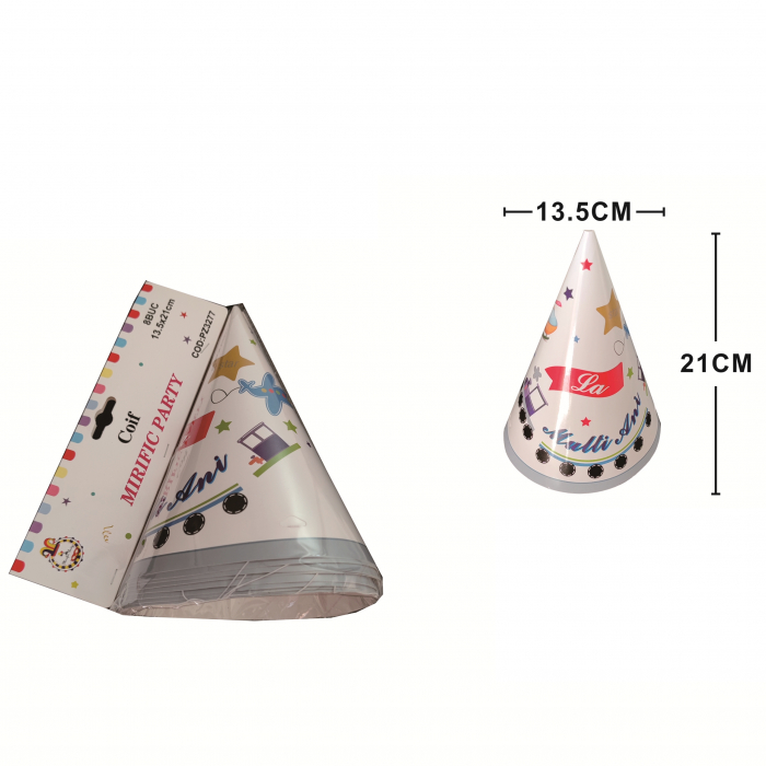 Set 8 coifuri pentru petrecere ' La multi ani ' 21 x 13.5 cm PZ3277 [2]