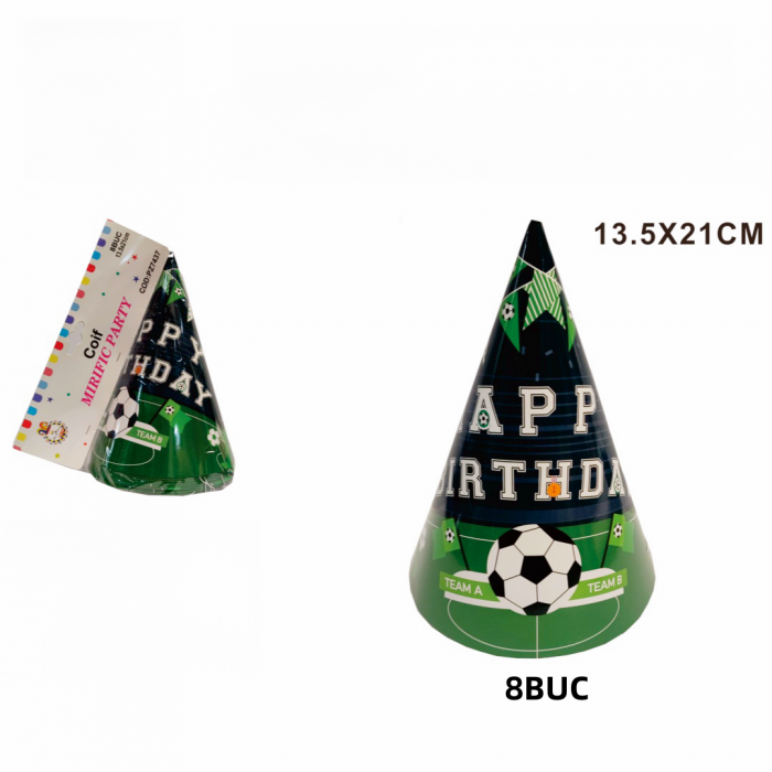 Set 8 coifuri pentru petrecere cu tematica Fotbal 21 x 13.5 cm PZ7437 [2]
