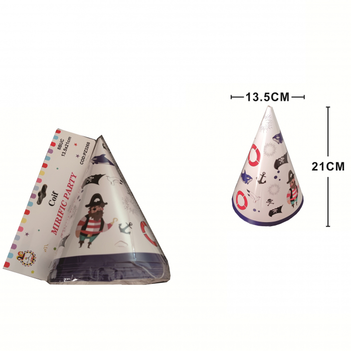 Set 8 coifuri pentru petrecere ' Pirati ' 21 x 13.5 cm PZ3268 [2]