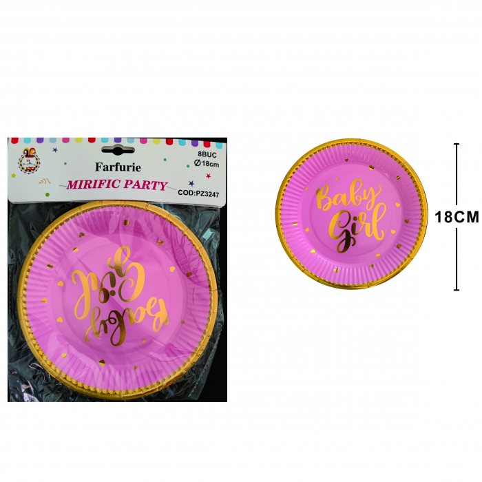 Set 8 farfurii pentru petrecere ' Baby Girl ' PZ3247 [2]