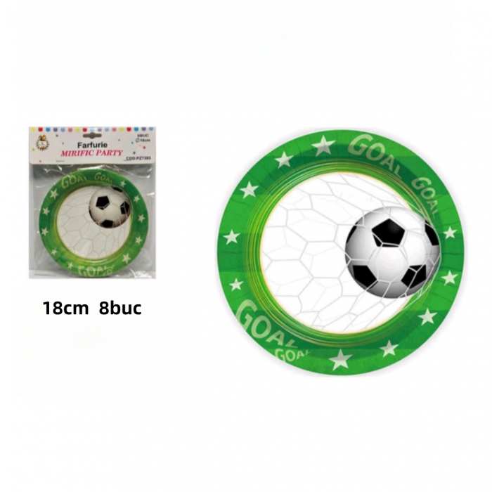 Set 8 farfurii pentru petrecere cu tematica Fotbal 18 cm PZ7393 [2]