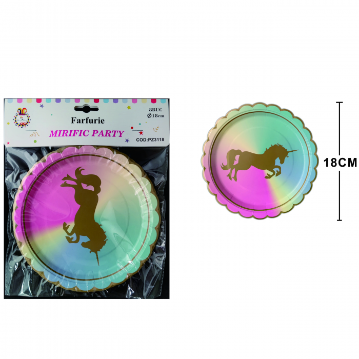Set 8 farfurii pentru petrecere figurina ' Unicorn ' PZ3118 [2]