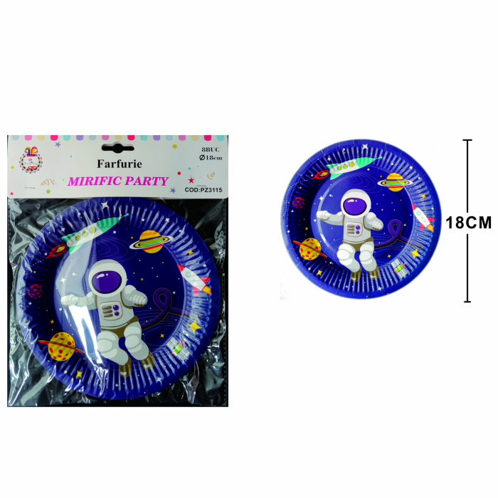 Set 8 farfurii pentru petrecere ' Astronaut ' 18 cm PZ3115 [2]