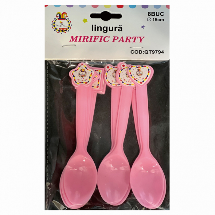 Set 8 lingurite din plastic pentru petrecere 15 cm QT9794 [2]