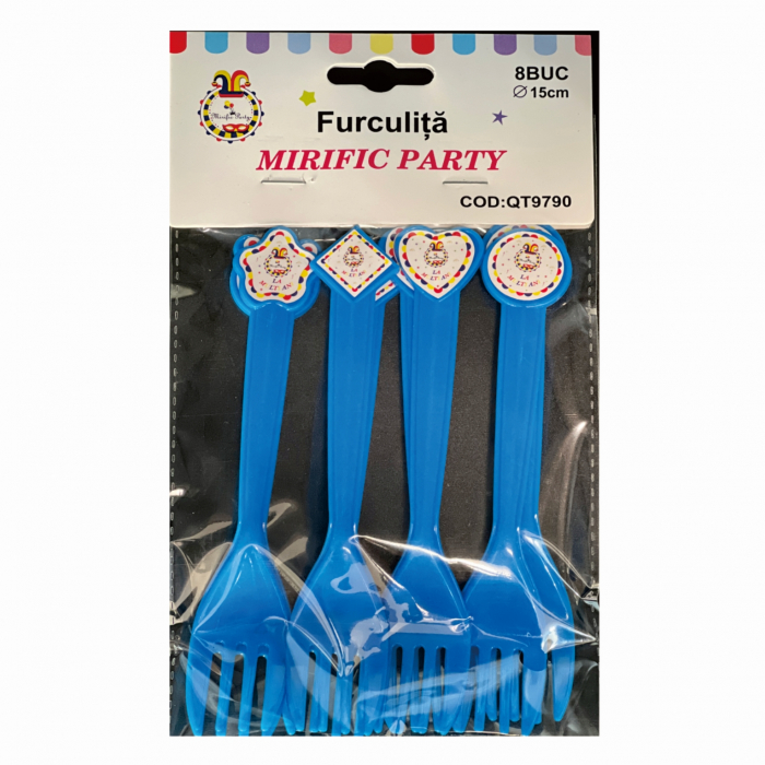 Set 8 furculite din plastic pentru petrecere 15 cm QT9790 [2]