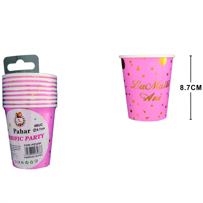 Set 8 pahare pentru petrecere ' La Multi Ani ' PZ3264 [2]