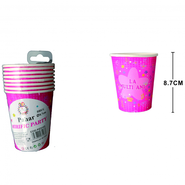 Set 8 pahare roz pentru petrecere PZ3123 [2]