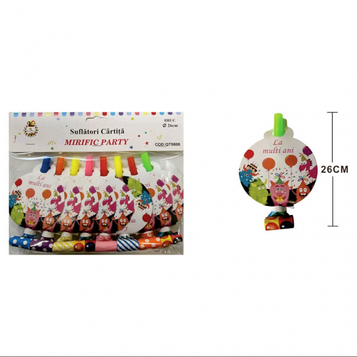 Set 8 suflatori pentru petrecere ' La multi ani ' 26 cm QT9806 [2]