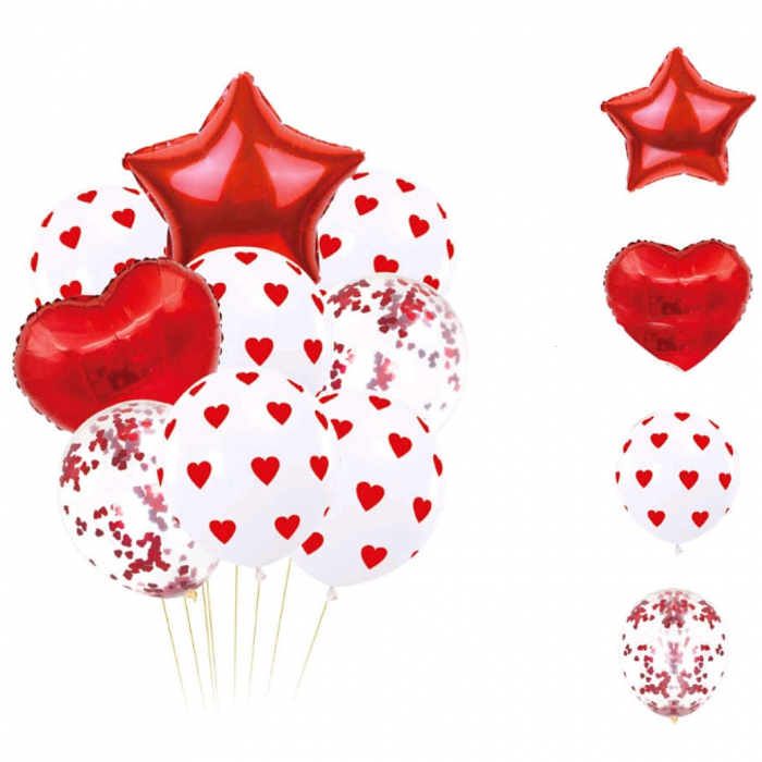 Set 9 baloane aniversare cu confetti FD0278 [1]