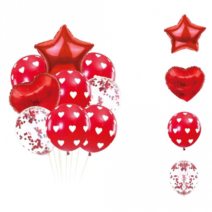 Set 9 baloane aniversare cu confetti FD0279 [1]