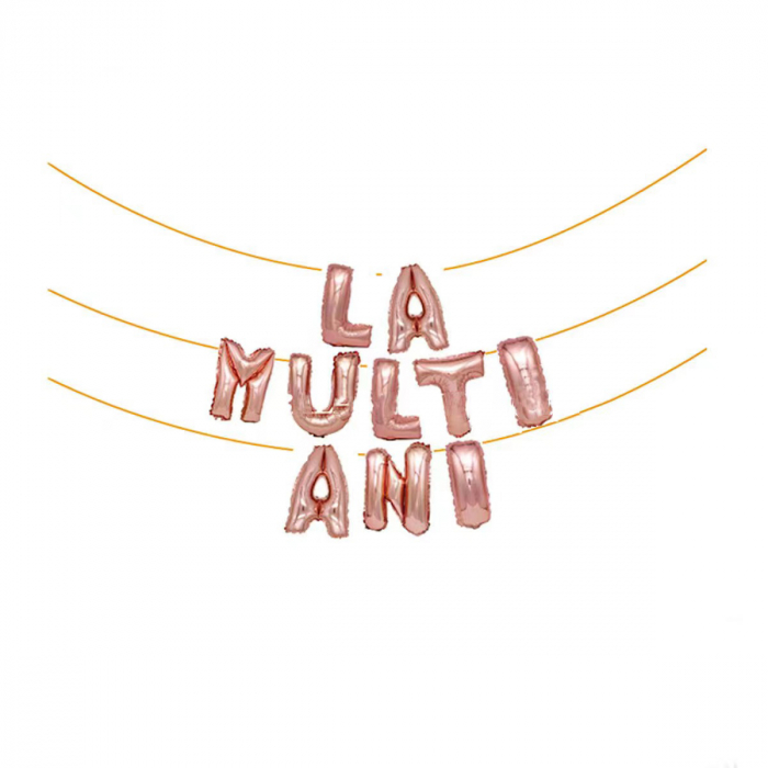 Set aranjament 10 baloane din folie ' La multi ani ' 6 m x 45 cm LM0243-M [1]
