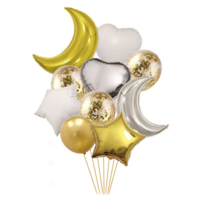 Set aranjament 10 baloane cu confetti 55 cm TZ5139 [1]