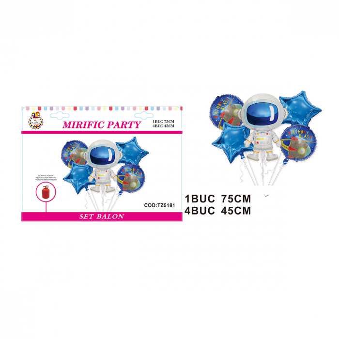 Set aranjament 5 baloane cu tematica astronaut 75 cm TZ5181 [2]