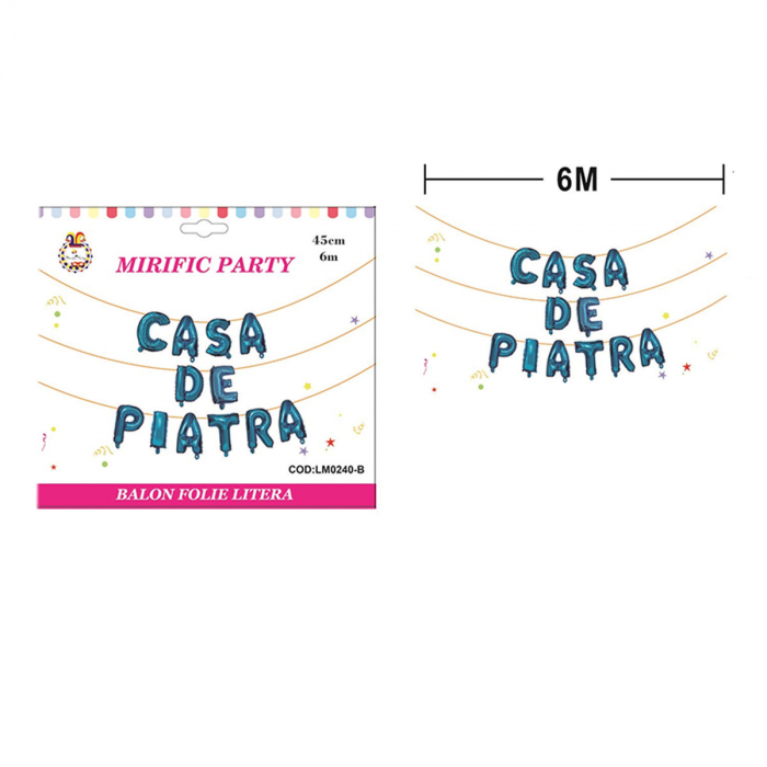 Set aranjament 12 baloane din folie  ' Casa de piatra ' 6 m x 45 cm LM0240-B [2]