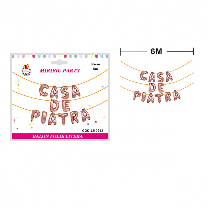 Set aranjament 12 baloane din folie  ' Casa de piatra ' 6 m x 45 cm LM0240-M [2]