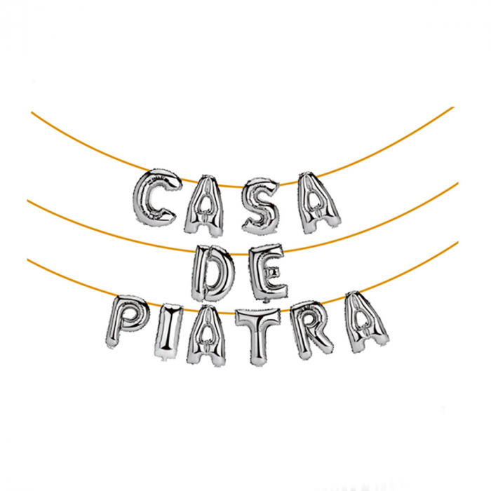 Set aranjament 12 baloane din folie  ' Casa de piatra ' 6 m x 45 cm LM0240-T [1]