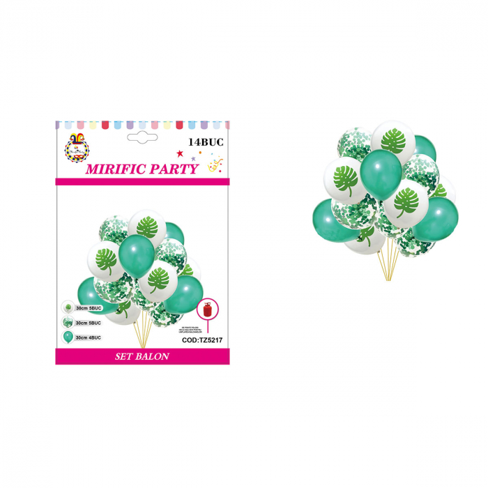 Set aranjament 14 baloane latex cu confetti 30 cm TZ5217 [2]
