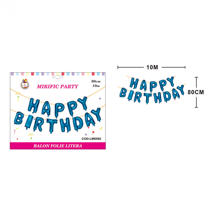 Set aranjament 13 baloane din folie ' Happy birthday ' 10 m x 80 cm LM0592 [2]