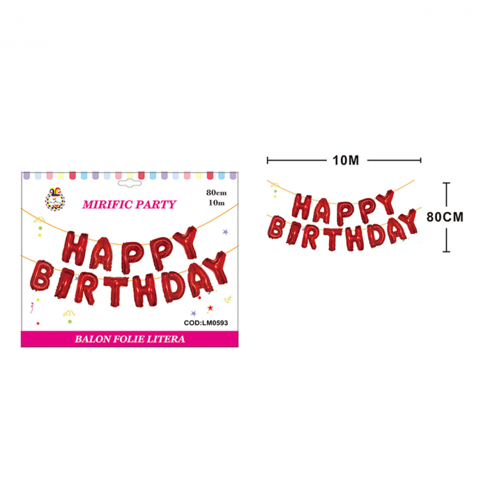 Set aranjament 13 baloane din folie ' Happy birthday ' 10 m x 80 cm LM0593 [2]