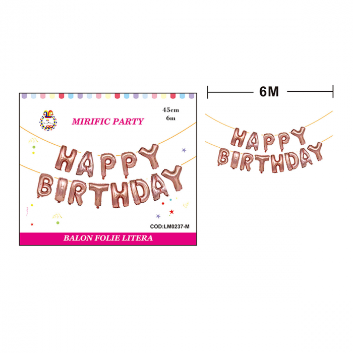 Set aranjament 13 baloane din folie ' Happy birthday ' 6 m x 45 cm LM0237-M [2]