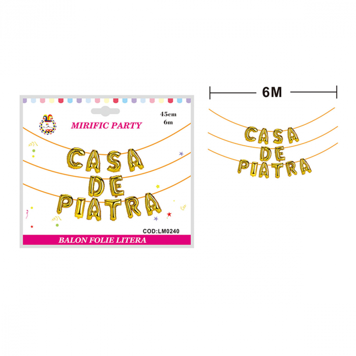 Set aranjament 12 baloane din folie  ' Casa de piatra ' 6 m x 45 cm LM0240-A [2]