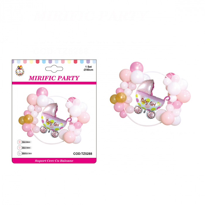 Set aranjament 44 baloane figurina carucior ' Baby Girl ' 80 cm TZ5288 [2]