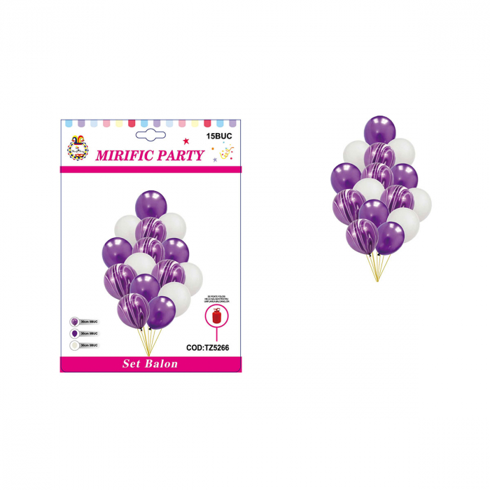 Set aranjament 15 baloane latex 30 cm TZ5266 [2]