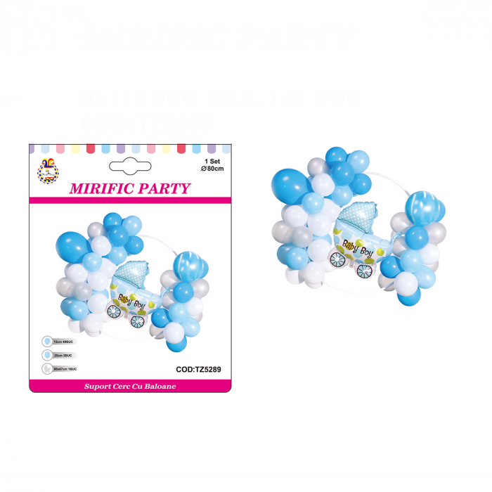 Set aranjament 52 baloane figurina carucior ' Baby Boy ' 80 cm TZ5289 [2]